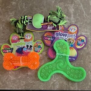 Love Pets Nubby Pet and Glow Pet Chew Toy Set - Orange and Green